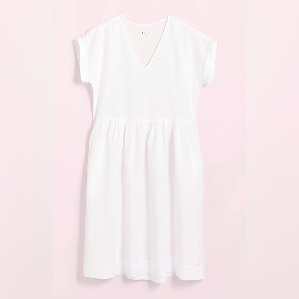 Lou & Grey Cream V-Neck Midi Dress